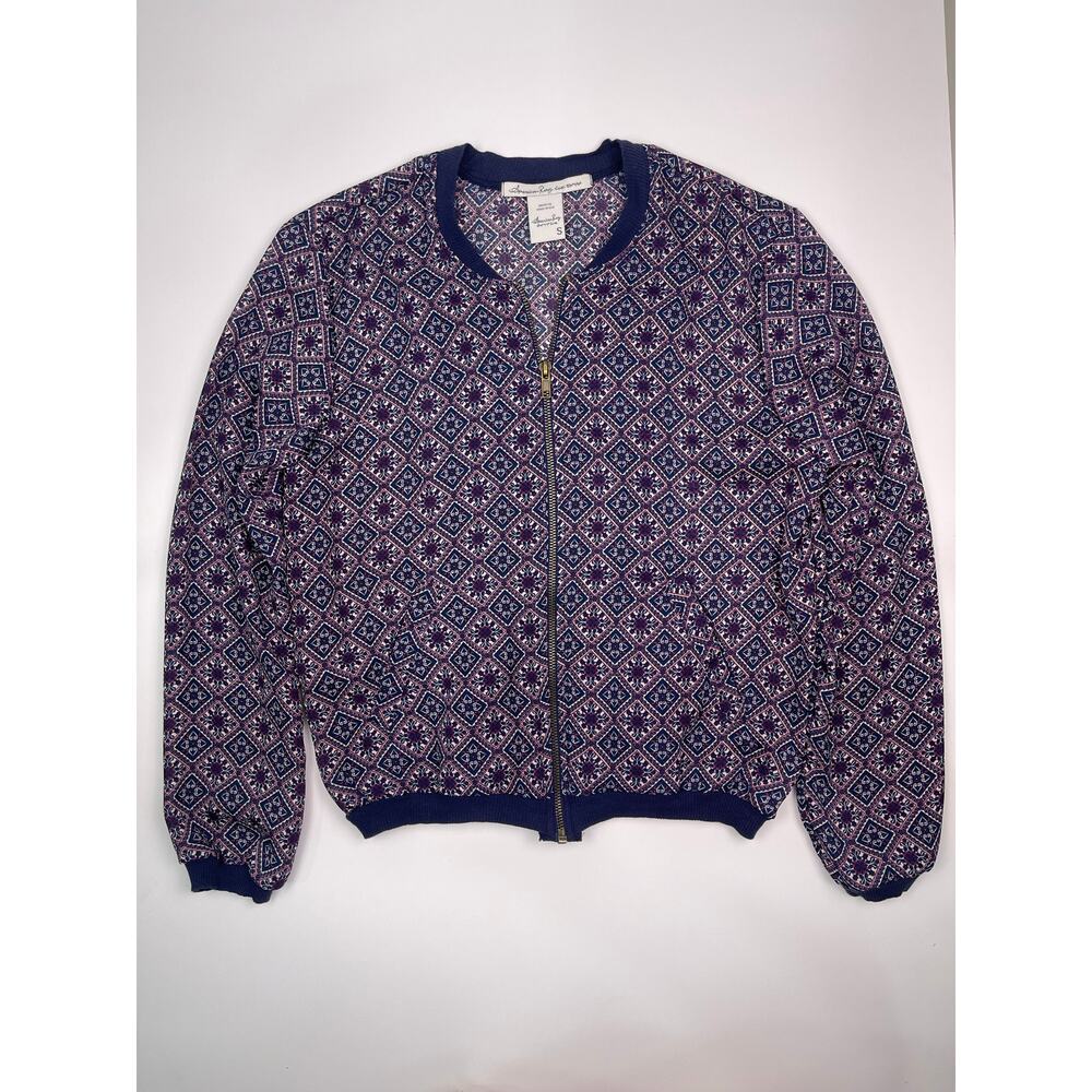 American Rag Geometric Print Zip-Up Jacket Women’s Size Small - Picture 4 of 9